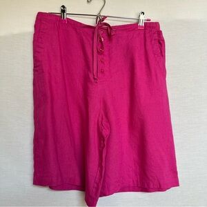 NWOT Chadwicks Linen Fuchsia Women's High Waisted Shorts